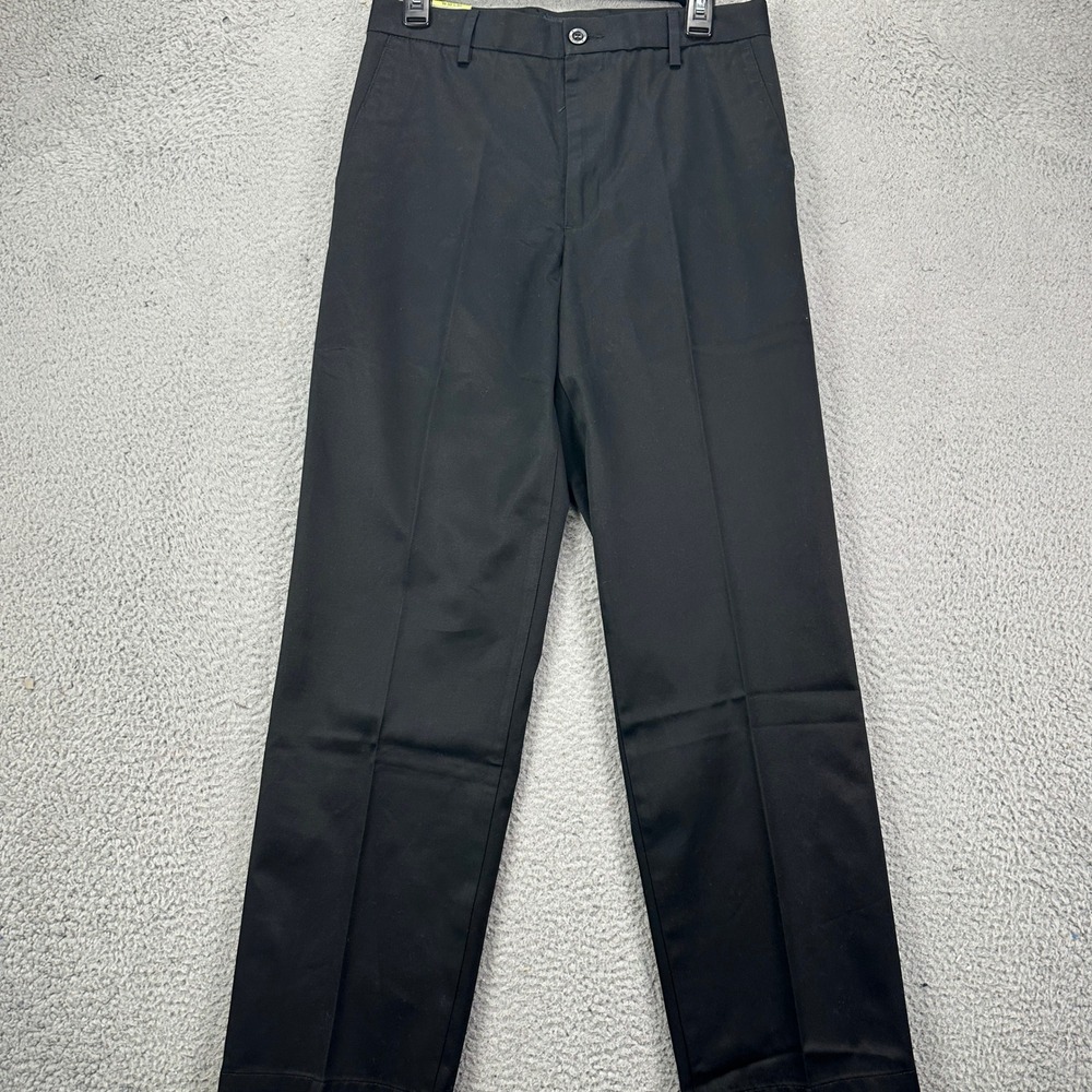 Dockers Pants Refined Khaki Mens 30X30‎ Black Flat Front Pocket Straight Fit NEW